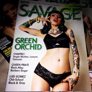 Tattoo Savage Magazine is sold on newstands worldwide and can be viewed via their website, www.paisanopub.com. This magazine was sold between 6/2015-7-2015